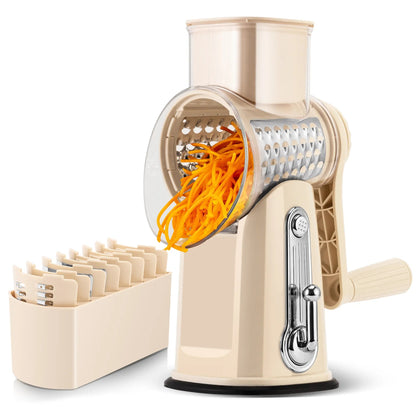 5-Blade Rotary Cheese Grater – Multi-Function Vegetable Slicer & Food Shredder for Kitchen