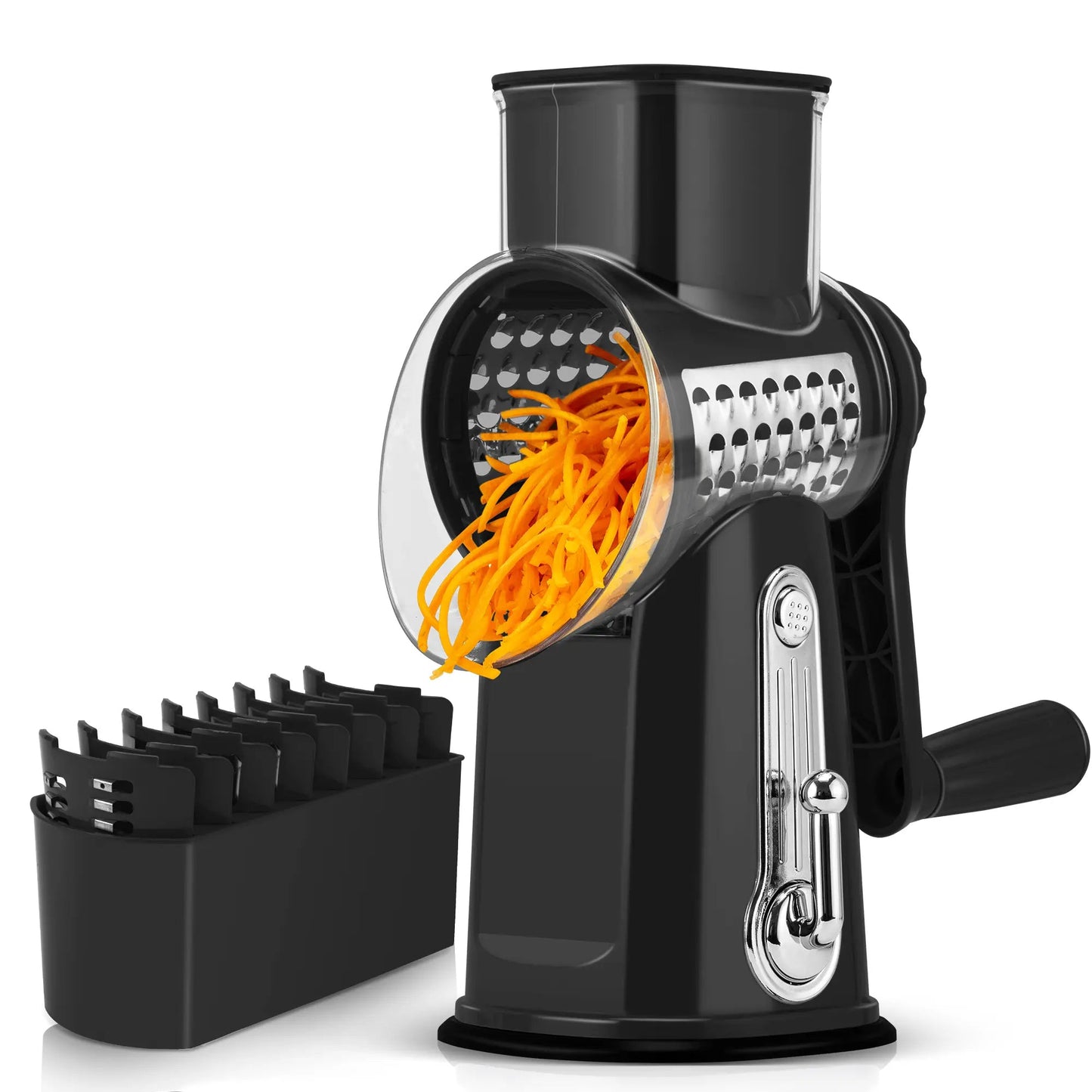 5-Blade Rotary Cheese Grater – Multi-Function Vegetable Slicer & Food Shredder for Kitchen