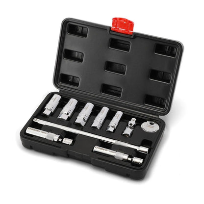 10PCS Magnetic Spark Plug Socket Set – 3/8" Drive CR-V Steel Automotive Tool Kit with Extension Bar