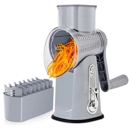 5-Blade Rotary Cheese Grater – Multi-Function Vegetable Slicer & Food Shredder for Kitchen