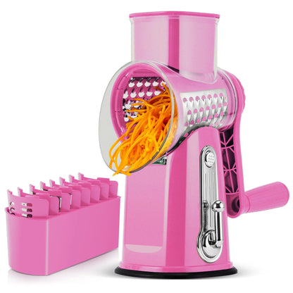 5-Blade Rotary Cheese Grater – Multi-Function Vegetable Slicer & Food Shredder for Kitchen