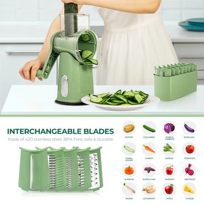 5-Blade Rotary Cheese Grater – Multi-Function Vegetable Slicer & Food Shredder for Kitchen
